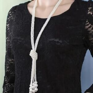 2/$30 NEW Faux Pearl Decor Y Lariat Necklace 106